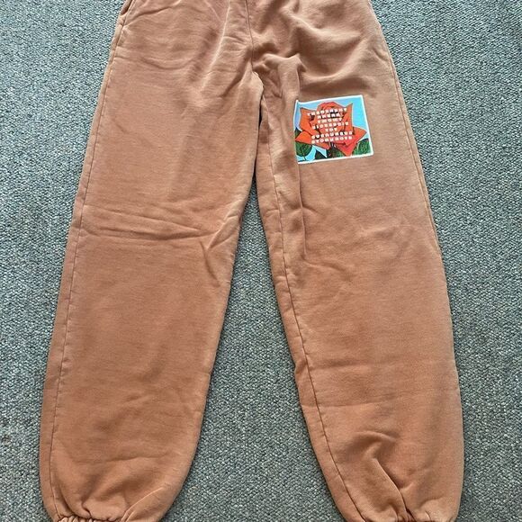 Boys Lie Tan Track Pants with Graphic Patch - Picture 2 of 6